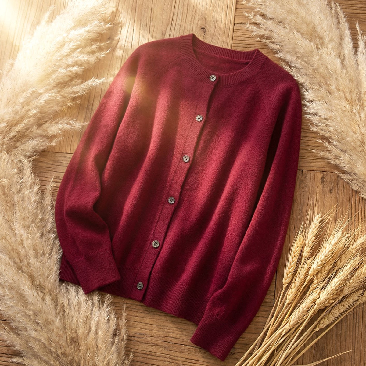Women's Merino Wool Long-Sleeve Button-Up Cardigan