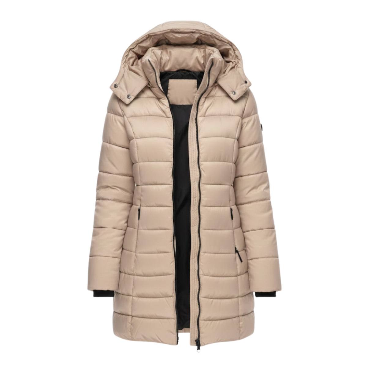 Women's Mid-Length Hooded Quilted Parka - Warm Winter Parka & Quilted Coat