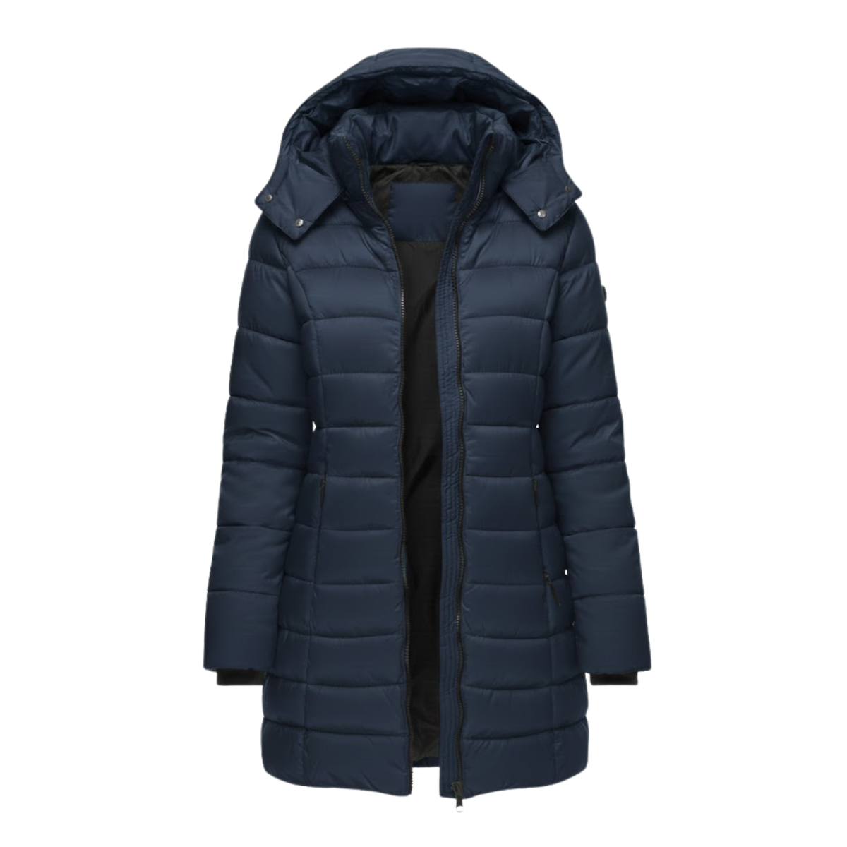 Women's Mid-Length Hooded Quilted Parka - Warm Winter Parka & Quilted Coat