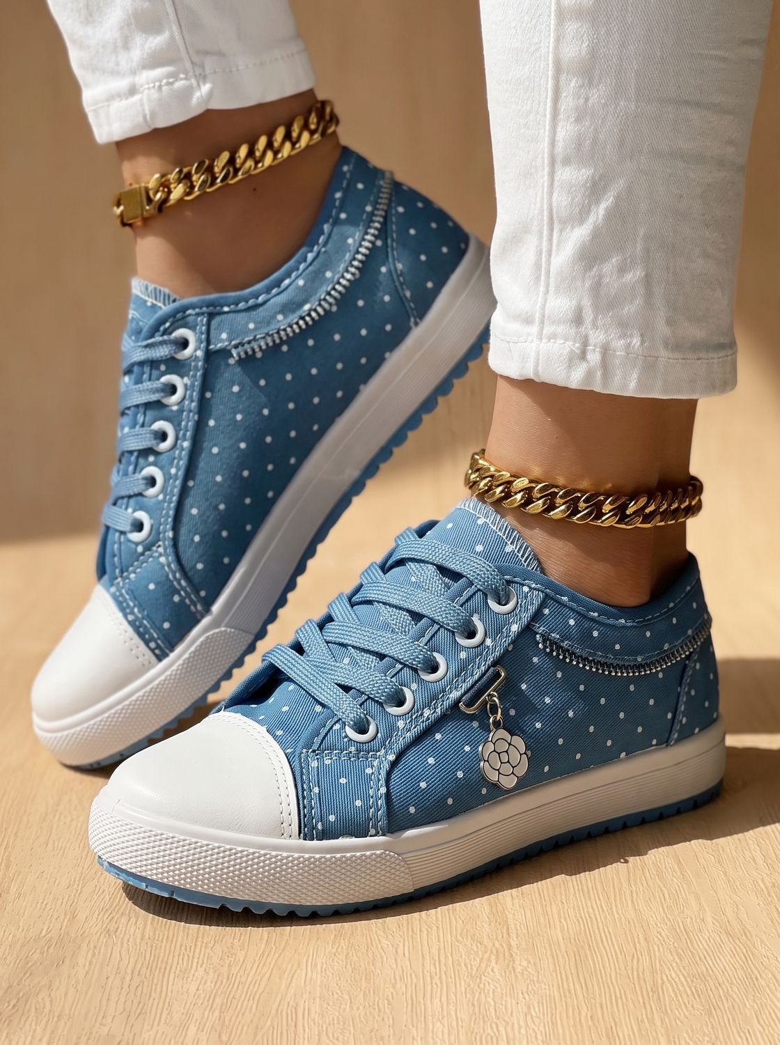 Women's Orthopedic Lace-Up Floral Mesh Platform Sneakers