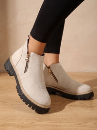 Women's Orthopedic Side-Zip Leopard Print Ankle Boots