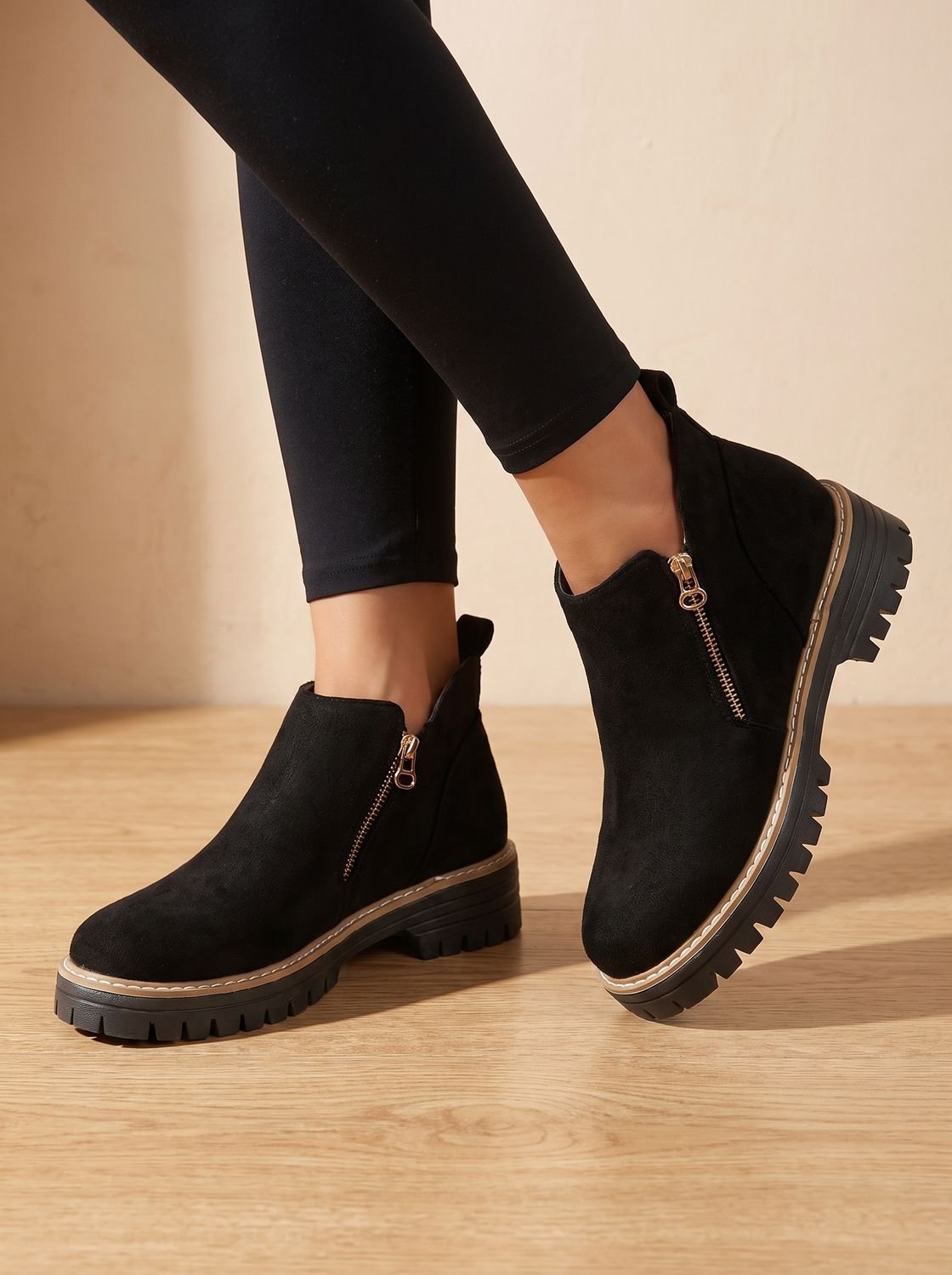 Women's Orthopedic Side-Zip Leopard Print Ankle Boots