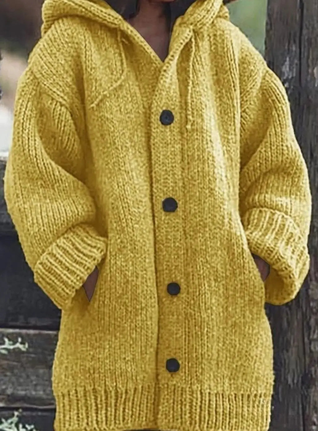 Women's Oversized Chunky Knit Hooded Cardigan