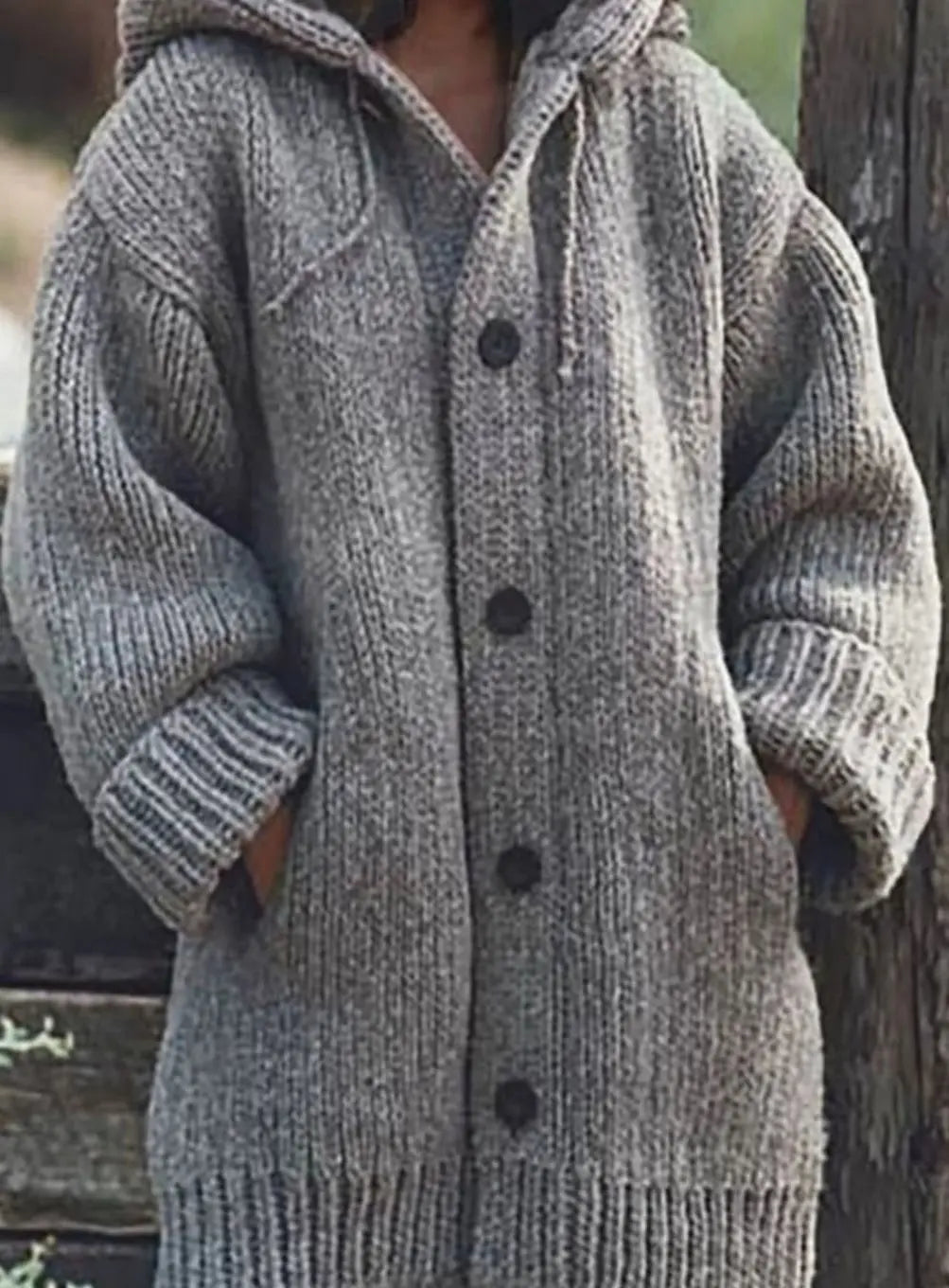 Women's Oversized Chunky Knit Hooded Cardigan