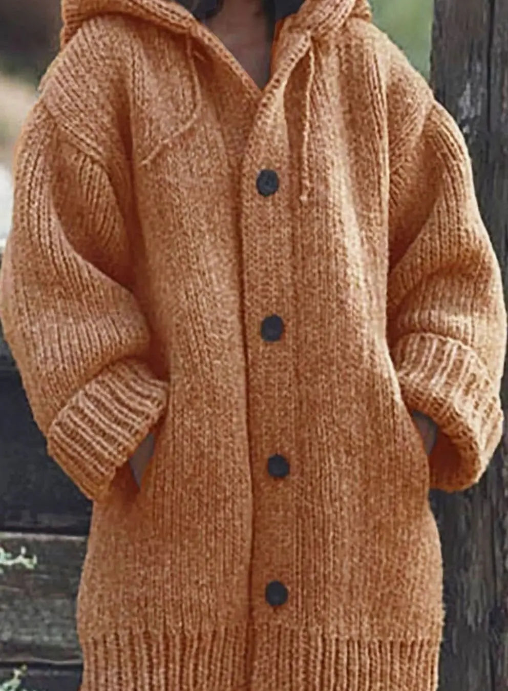 Women's Oversized Chunky Knit Hooded Cardigan