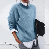 Women's Oversized Crew Neck Soft Knit Sweater
