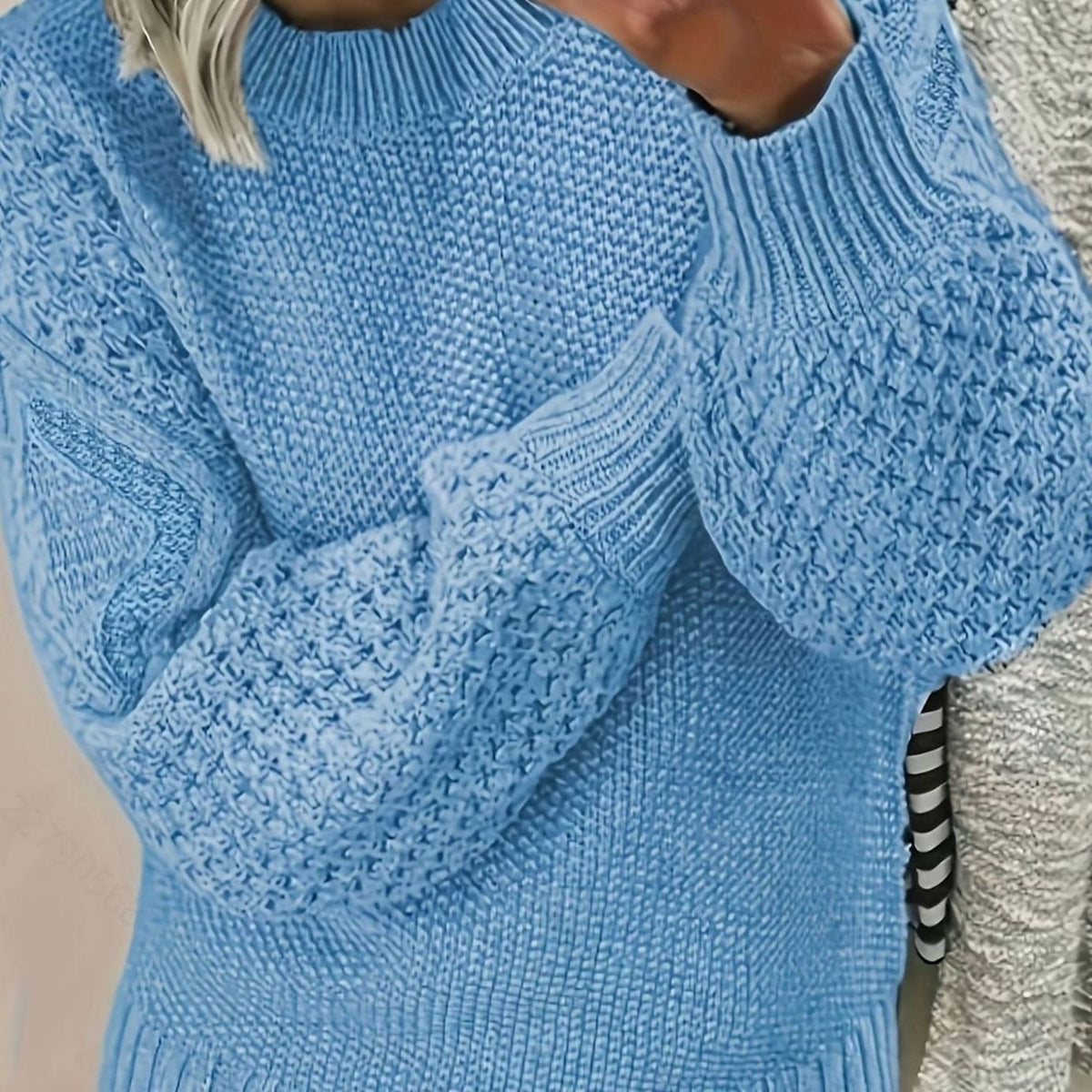 Women's Oversized Lantern-Sleeve Chunky Knit Sweater