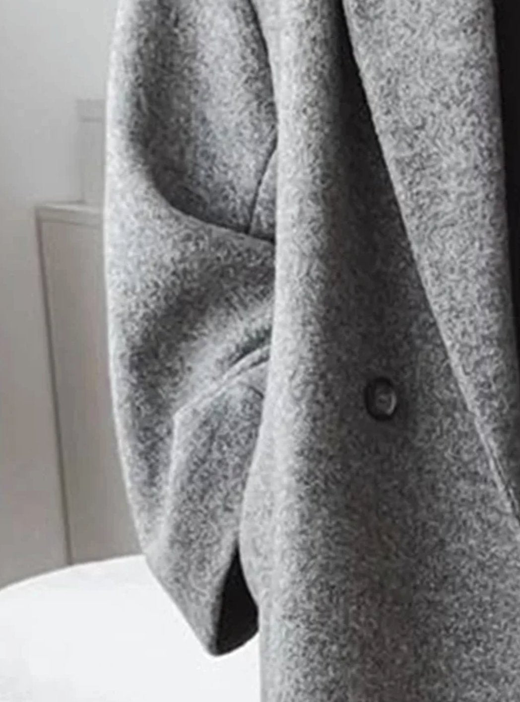 Women's Oversized Long Wool-Blend Notch-Collar Coat