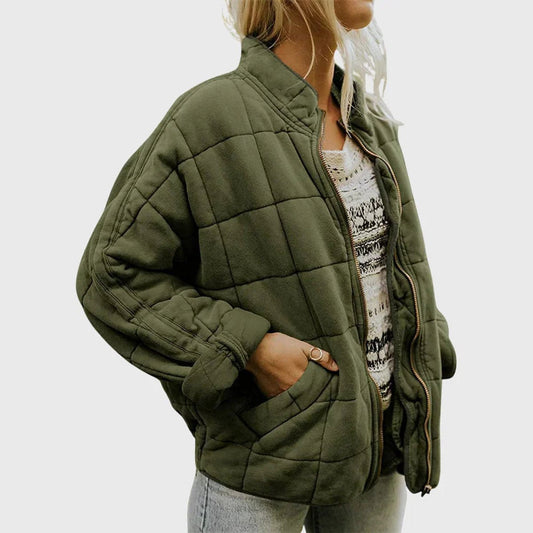 Women's Quilted Zip-Up Stand-Collar Puffer Coat