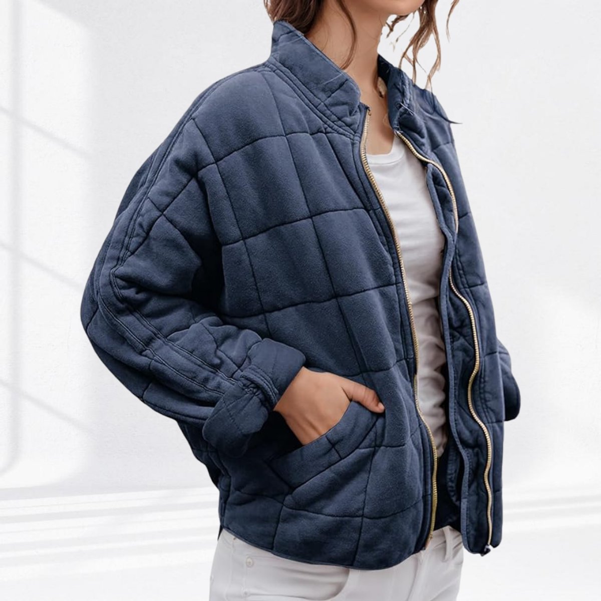 Women's Quilted Zip-Up Stand-Collar Puffer Coat