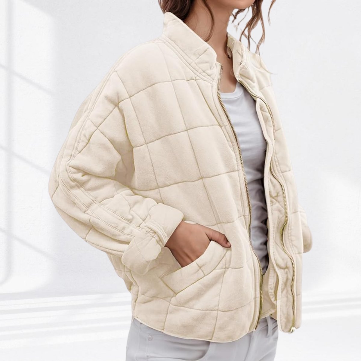 Women's Quilted Zip-Up Stand-Collar Puffer Coat