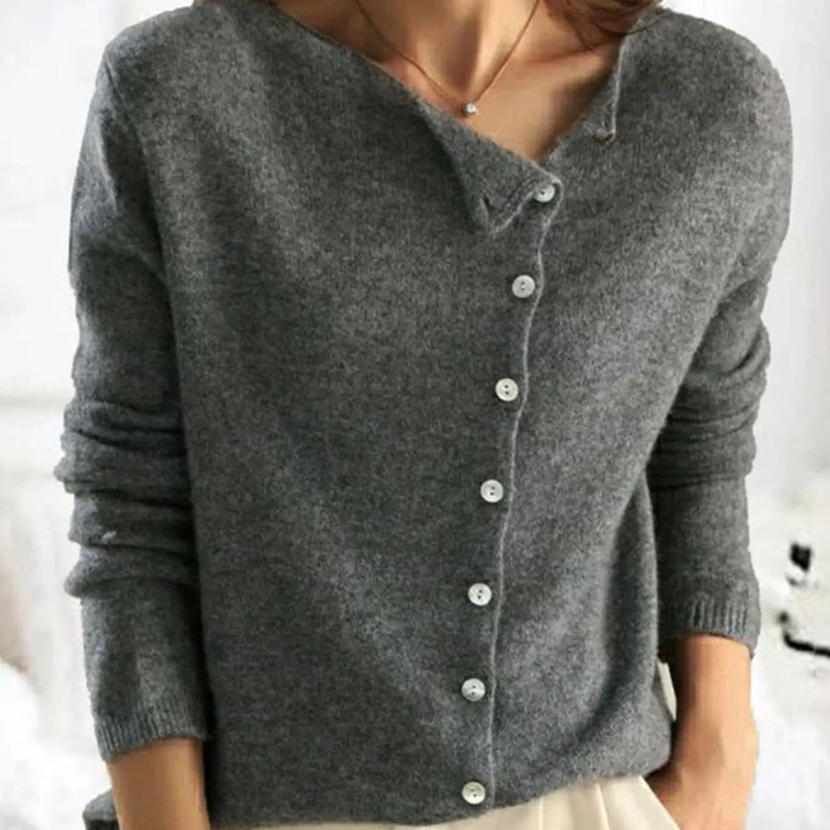 Women's Relaxed-Fit Button-Front Knit Cardigan Sweater