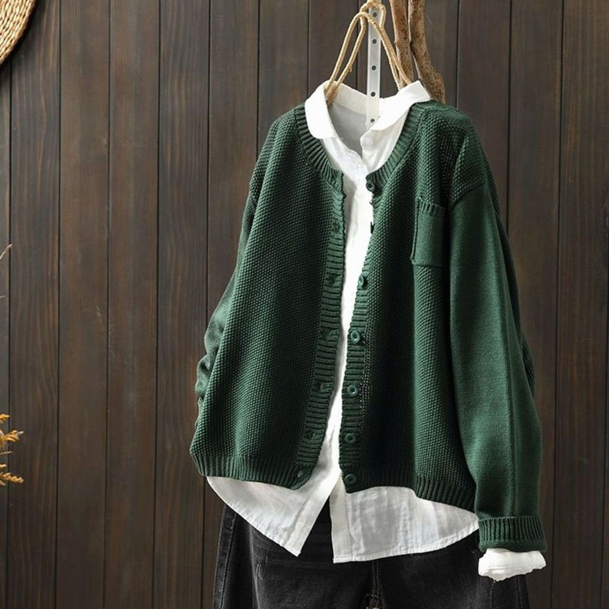Women's Relaxed-Fit Button-Front Knit Cardigan Sweater