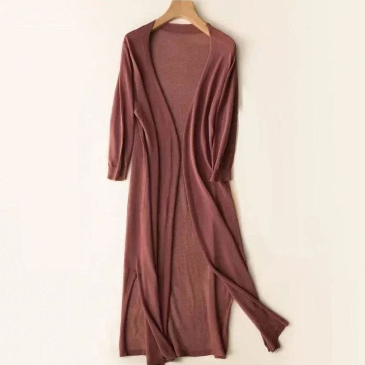 Women's Relaxed Open-Front Lightweight Knit Long Cardigan