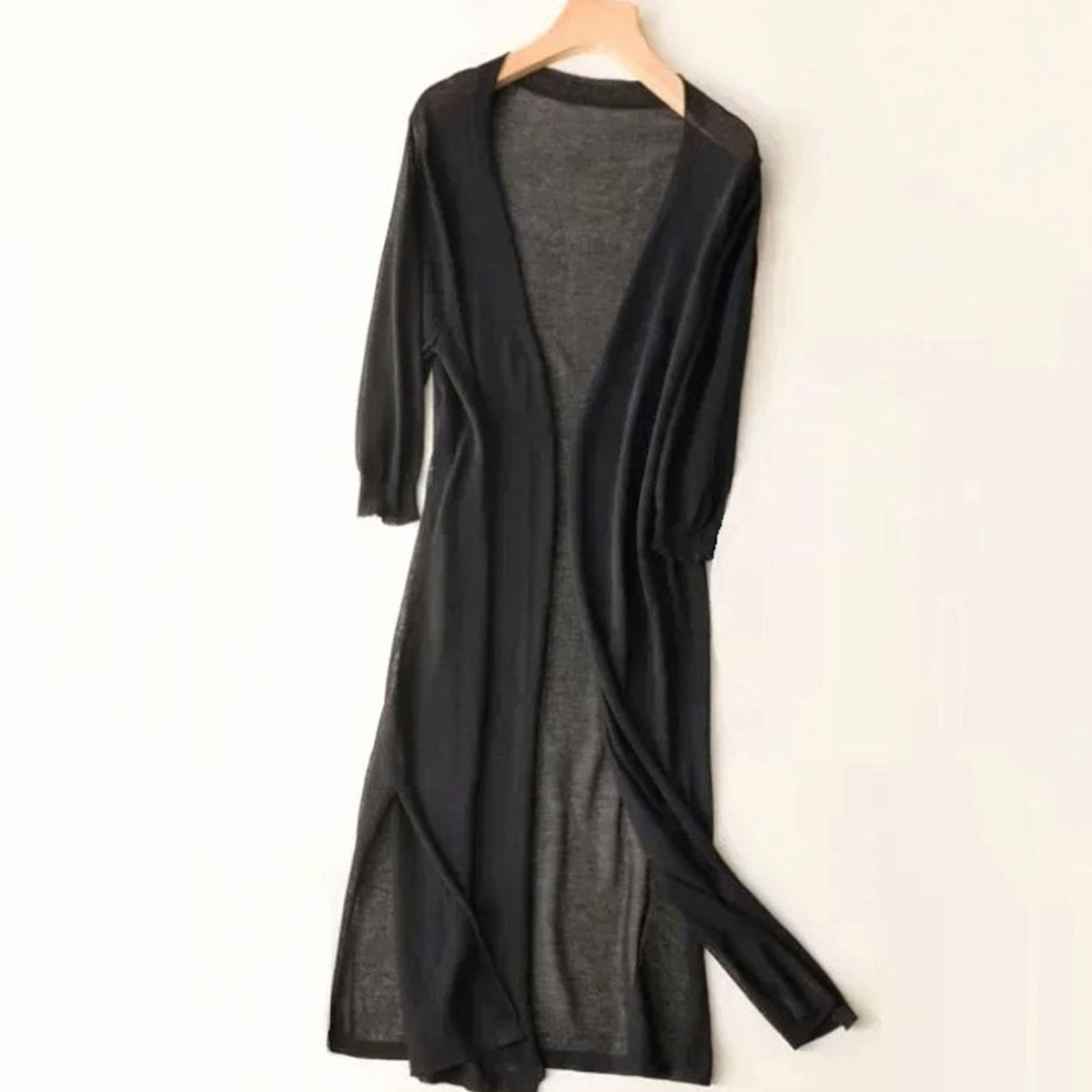 Women's Relaxed Open-Front Lightweight Knit Long Cardigan