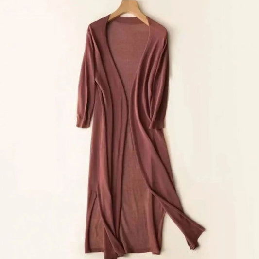 Women's Relaxed Open-Front Lightweight Longline Cardigan