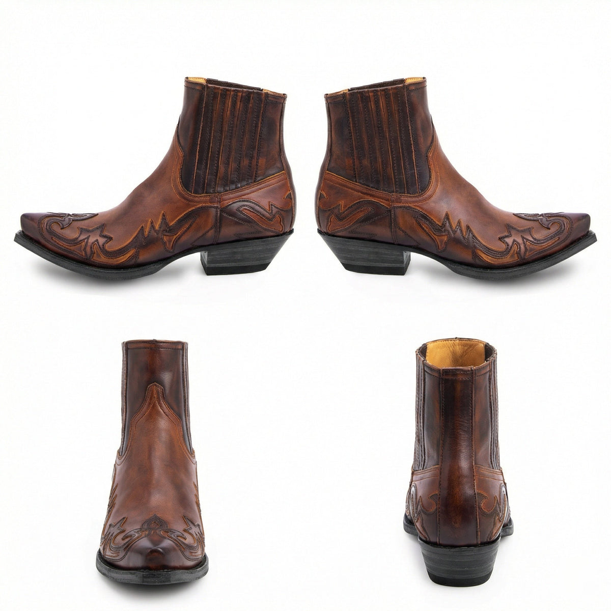 Women's Rugged Leather Western Ankle Boots