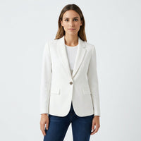 Women's Single-Button Tailored Blazer with Classic Lapels