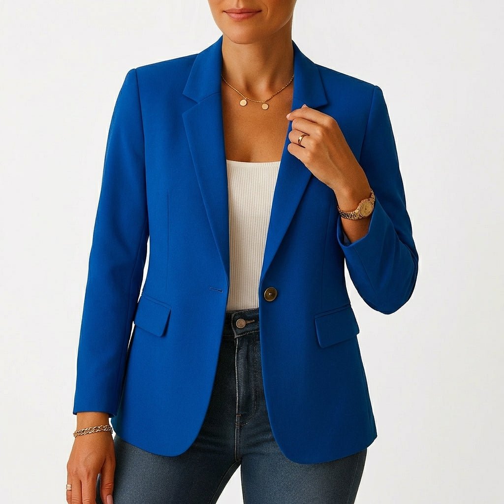 Women's Single-Button Tailored Blazer with Classic Lapels