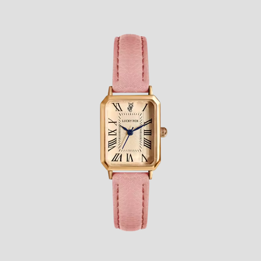 Women's Square Watch with Leather Strap - Classic Elegance and Everyday Charm