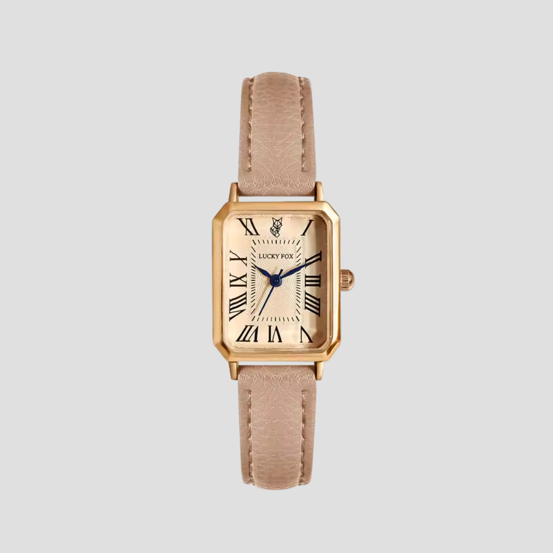 Women's Square Watch with Leather Strap - Classic Elegance and Everyday Charm