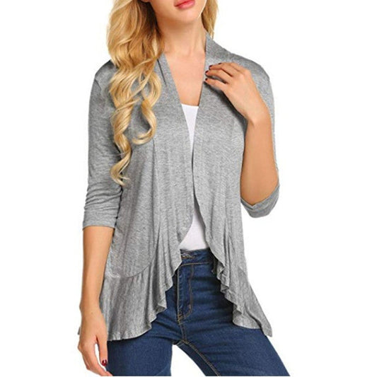 Women's Stylish Asymmetrical Cardigan with Flattering Details