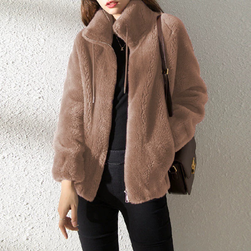 Women's Warm and Casual Zip-Up Teddy Coat Jacket