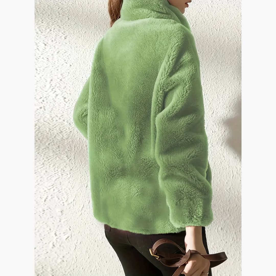 Women's Warm and Casual Zip-Up Teddy Coat Jacket