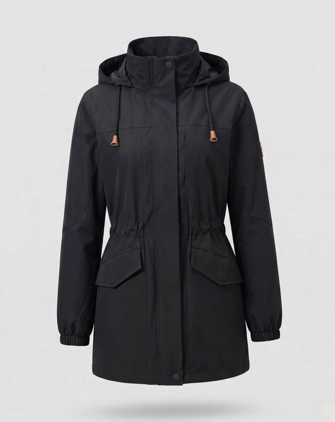 Women's Water-Resistant Hooded Drawstring Parka