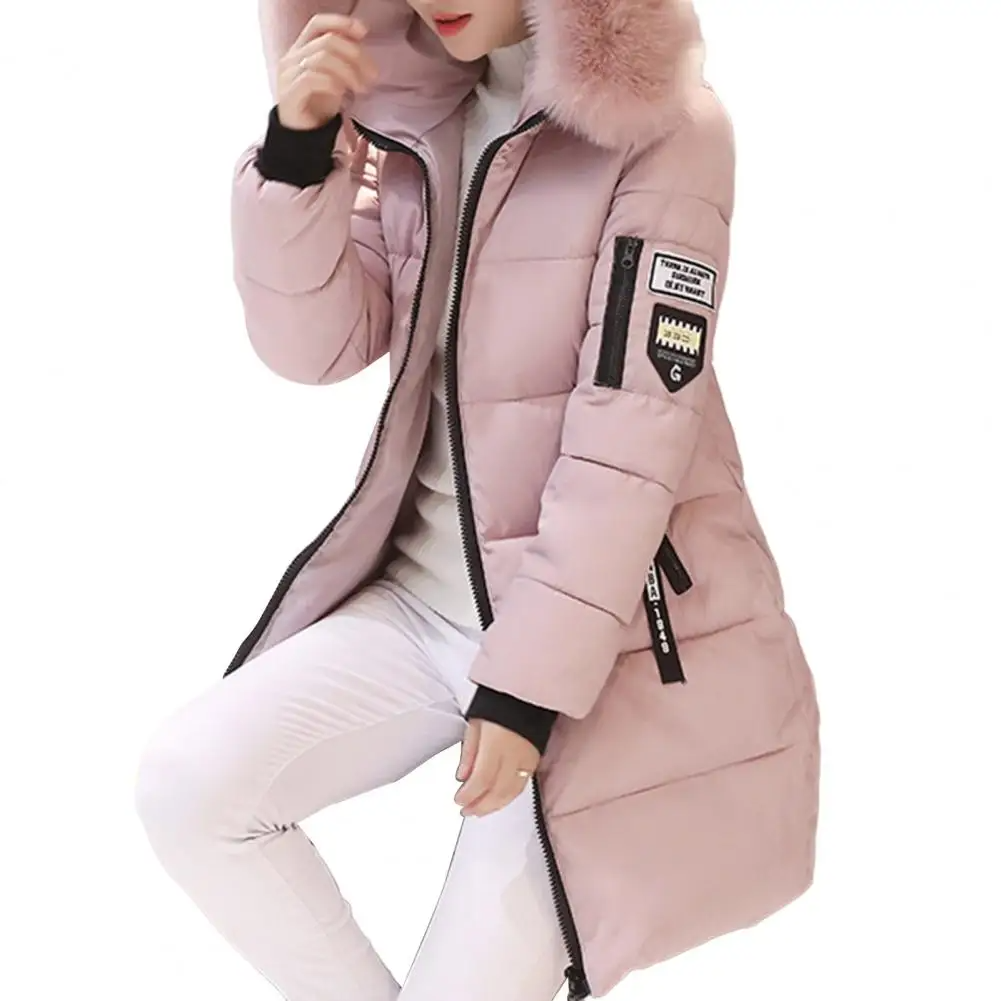 Women's Windproof Hooded Winter Coat with Pockets