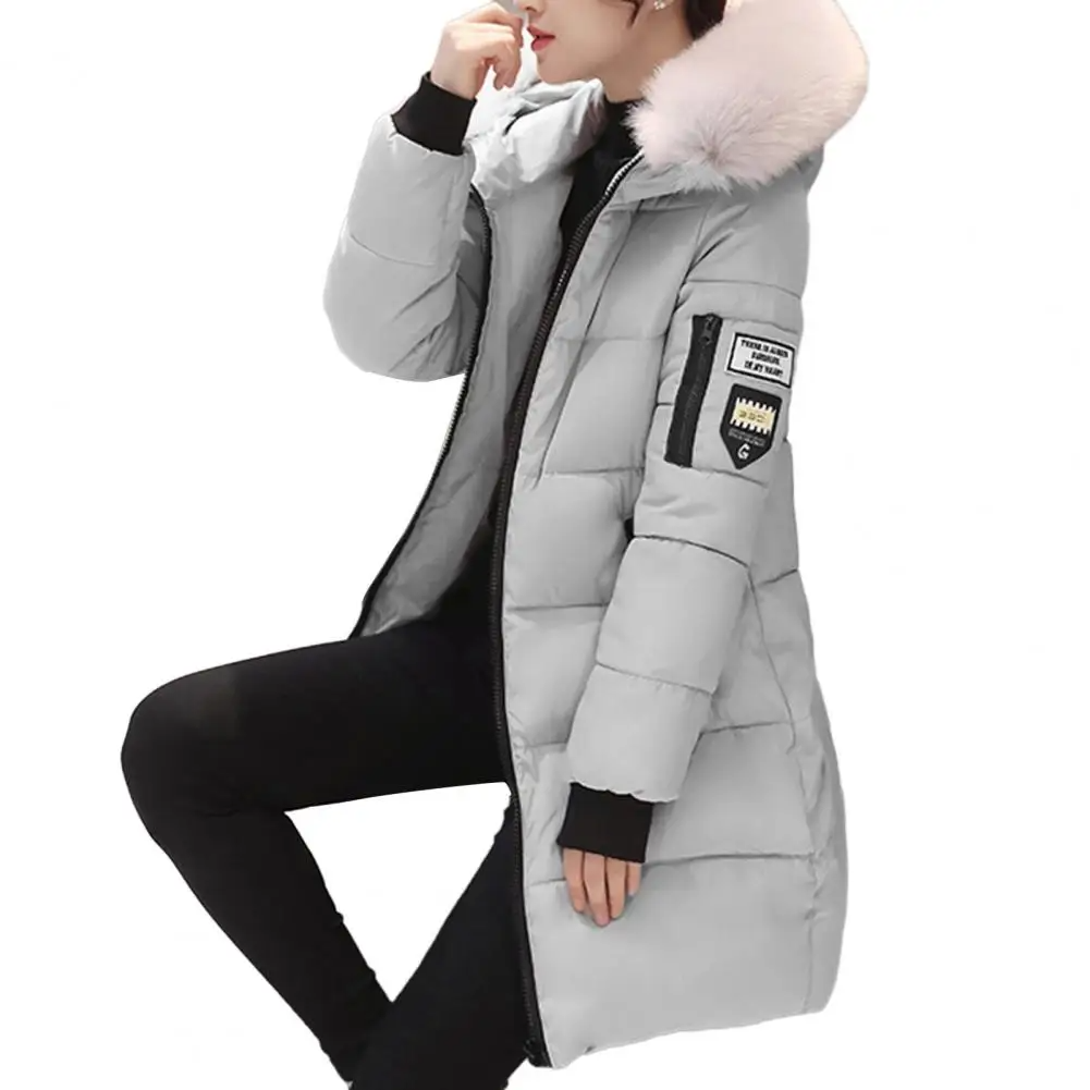 Women's Windproof Hooded Winter Coat with Pockets