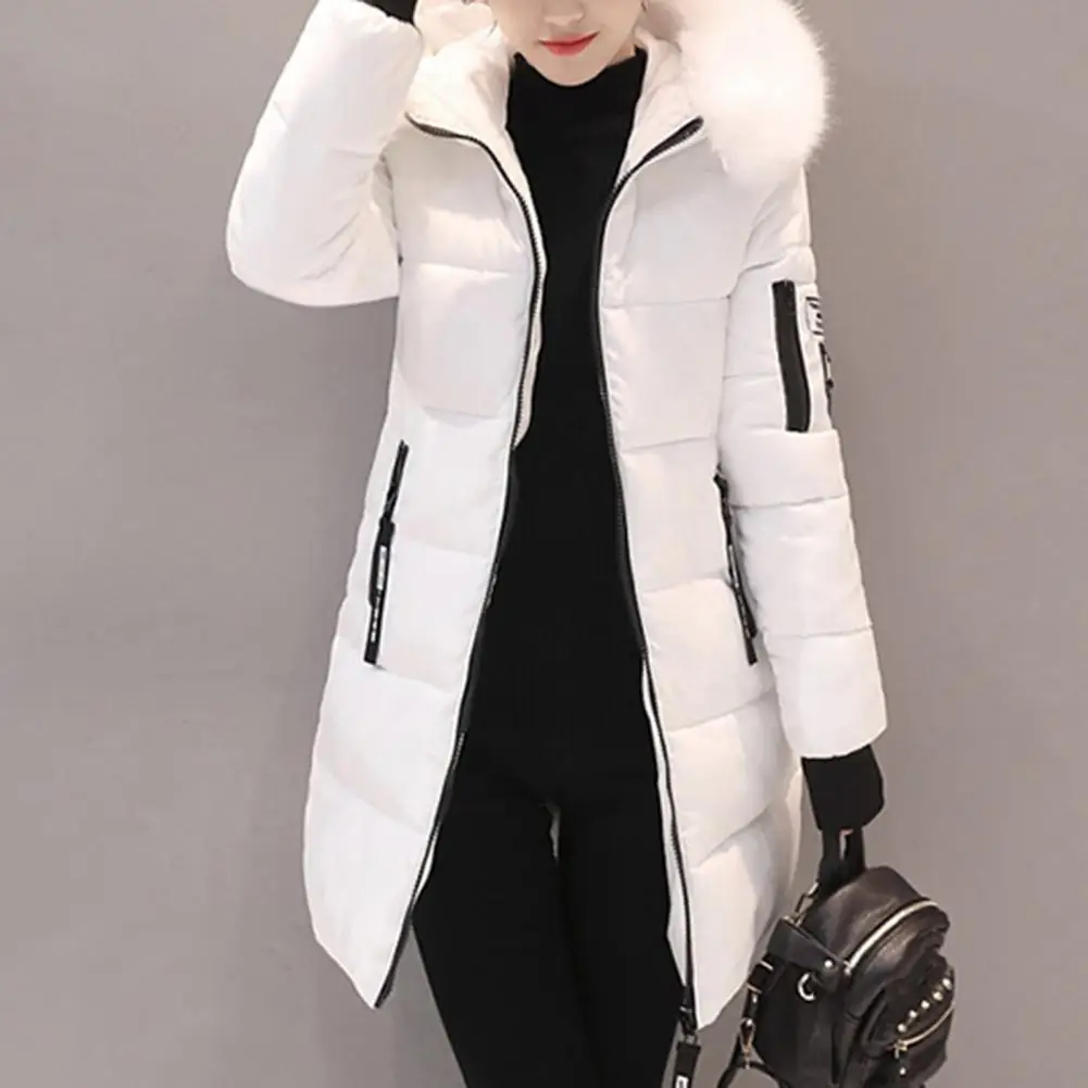 Women's Windproof Hooded Winter Coat with Pockets