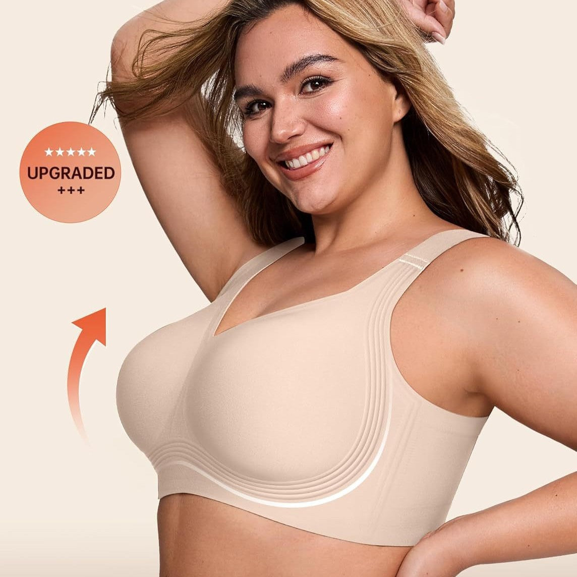 Women's Wireless Full-Coverage Supportive Push-Up Bra