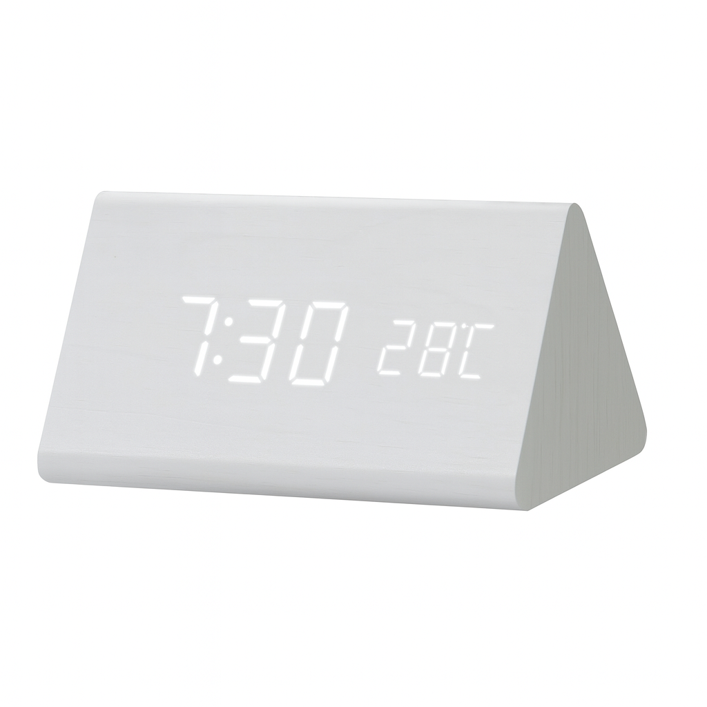 Wooden Design Alarm Clock with LED Display
