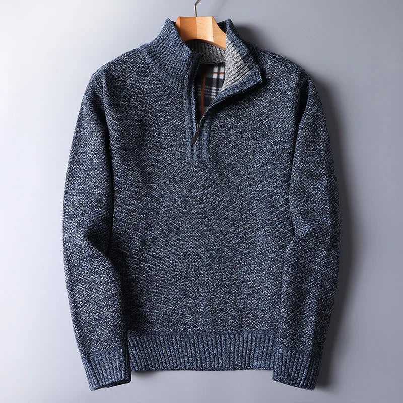 Wool-Blend Quarter-Zip Sweater