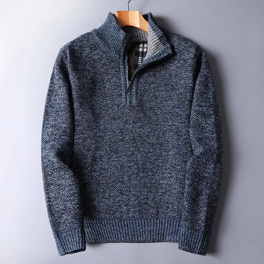 Wool-Blend Quarter-Zip Sweater